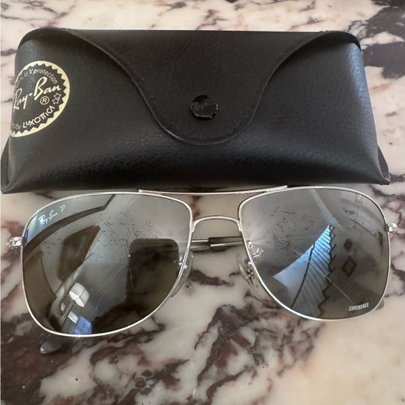 Ray-Ban Other - Ray-Ban Aviator Chromance Polarized Sunglasses Silver RB8313 Style w/ Case